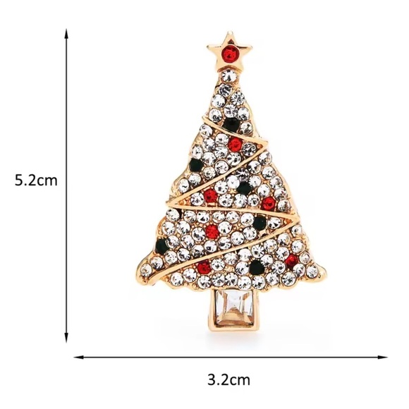 Christmas Tree Crystal Brooch - Picture 6 of 6